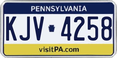 PA license plate KJV4258