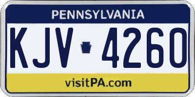 PA license plate KJV4260