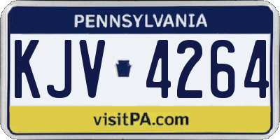 PA license plate KJV4264