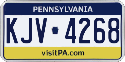 PA license plate KJV4268