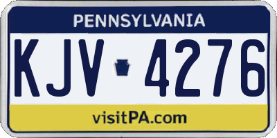 PA license plate KJV4276