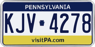 PA license plate KJV4278