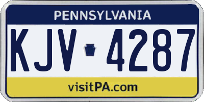 PA license plate KJV4287
