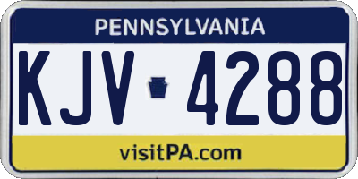 PA license plate KJV4288