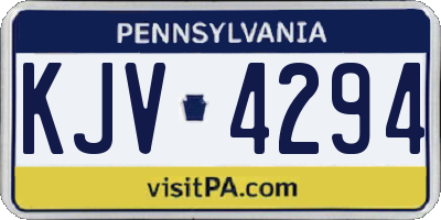 PA license plate KJV4294