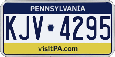 PA license plate KJV4295