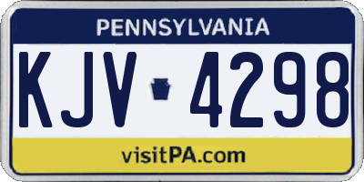 PA license plate KJV4298