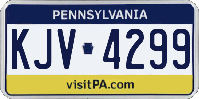 PA license plate KJV4299