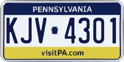 PA license plate KJV4301
