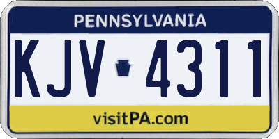 PA license plate KJV4311