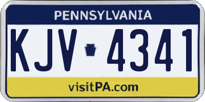 PA license plate KJV4341
