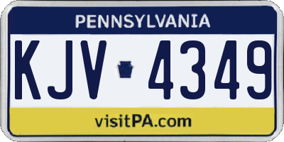 PA license plate KJV4349