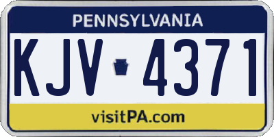 PA license plate KJV4371