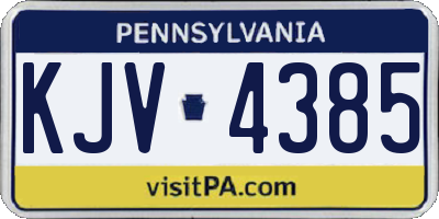PA license plate KJV4385