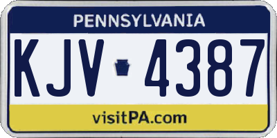 PA license plate KJV4387