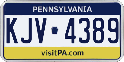PA license plate KJV4389