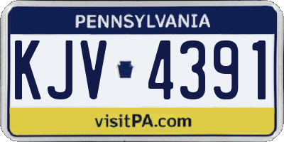 PA license plate KJV4391