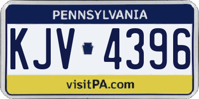 PA license plate KJV4396