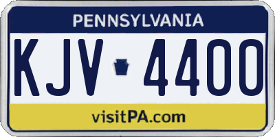 PA license plate KJV4400