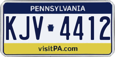 PA license plate KJV4412