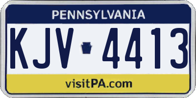 PA license plate KJV4413