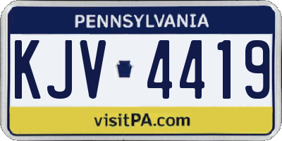 PA license plate KJV4419