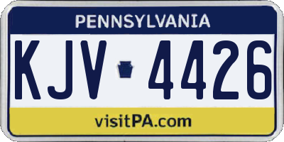 PA license plate KJV4426