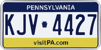 PA license plate KJV4427