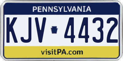 PA license plate KJV4432