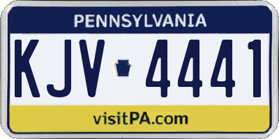 PA license plate KJV4441