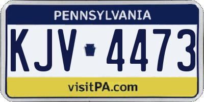 PA license plate KJV4473