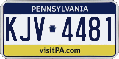 PA license plate KJV4481