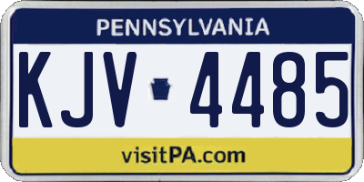 PA license plate KJV4485