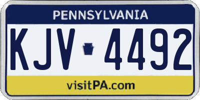 PA license plate KJV4492