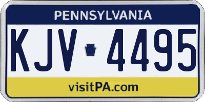 PA license plate KJV4495