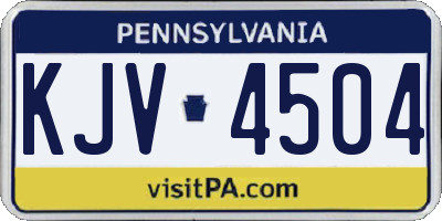 PA license plate KJV4504
