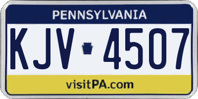 PA license plate KJV4507