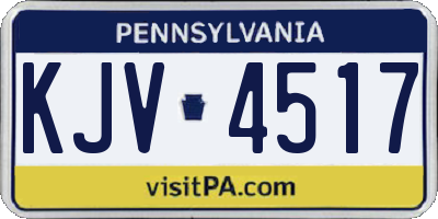 PA license plate KJV4517