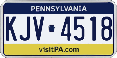 PA license plate KJV4518