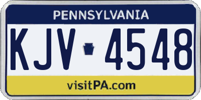 PA license plate KJV4548