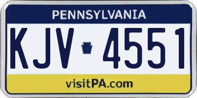 PA license plate KJV4551