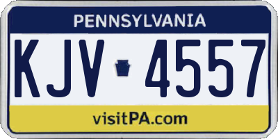 PA license plate KJV4557