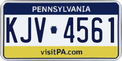 PA license plate KJV4561