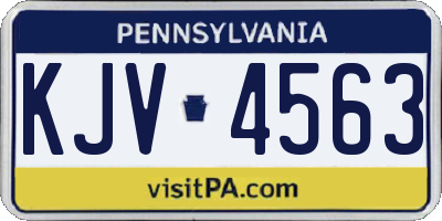 PA license plate KJV4563