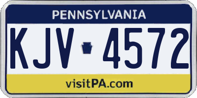 PA license plate KJV4572