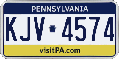 PA license plate KJV4574