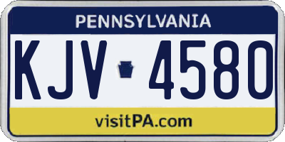 PA license plate KJV4580