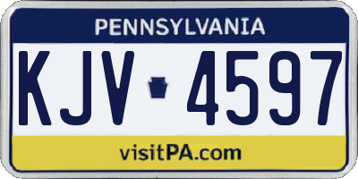 PA license plate KJV4597