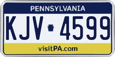PA license plate KJV4599