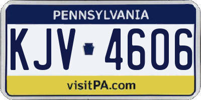 PA license plate KJV4606
